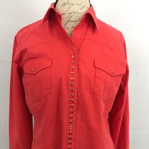 Roper Western style ladies shirt red sz large